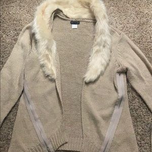 Faux fur sweater